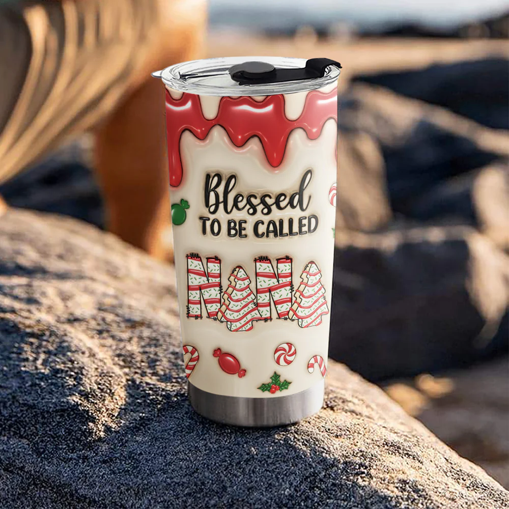 Blessed To Be Called Nana - Personalized Custom 3D Inflated Effect Tumbler - Image 6