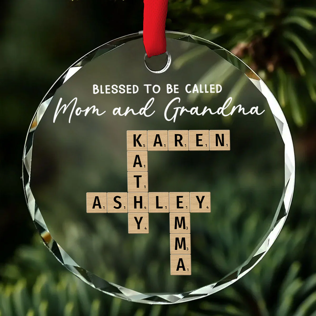 Blessed With Endless Family Joy - Personalized Custom Glass Ornament