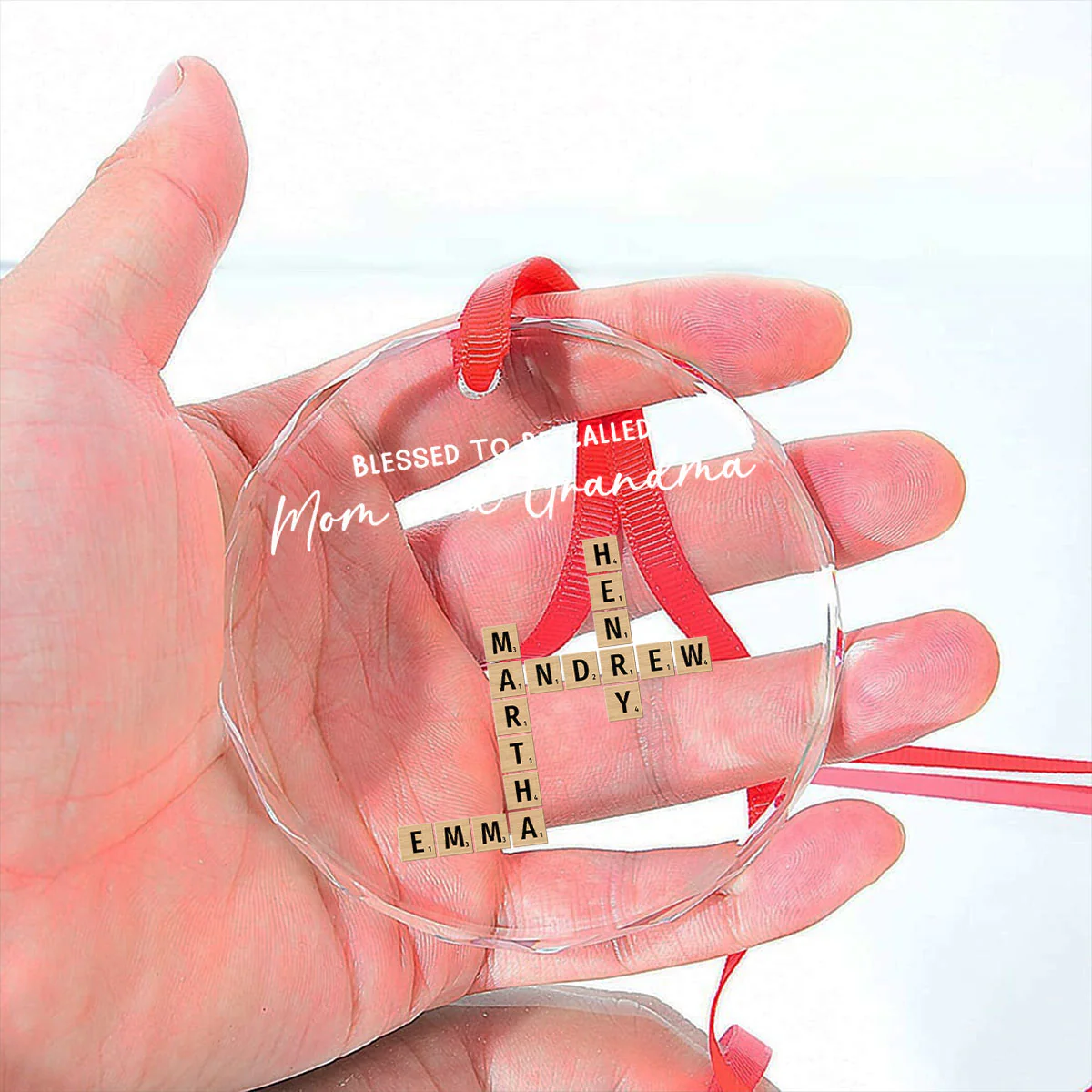 Blessed With Endless Family Joy - Personalized Custom Glass Ornament - Image 4