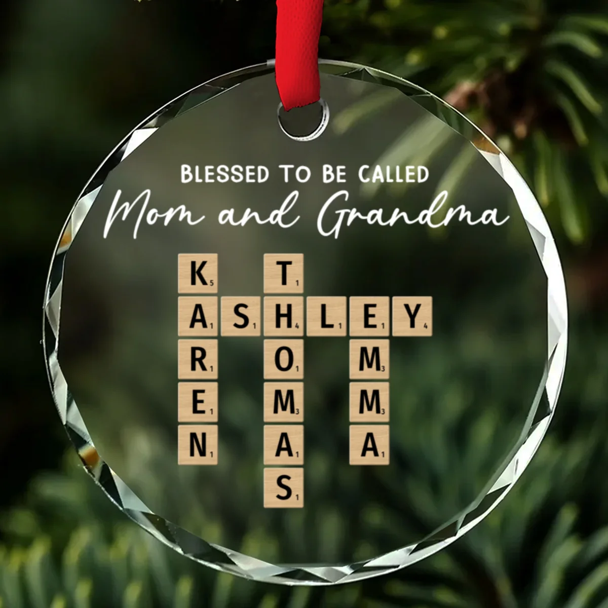 Blessed With Endless Family Joy - Personalized Custom Glass Ornament - Image 6