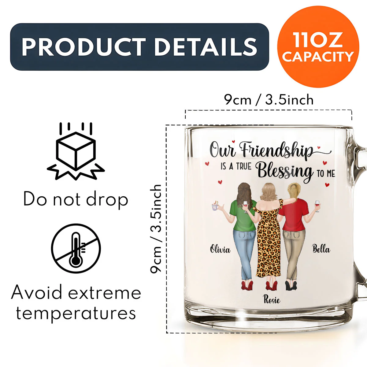 Blessing To Me - Personalized Custom Glass Mug - Image 4