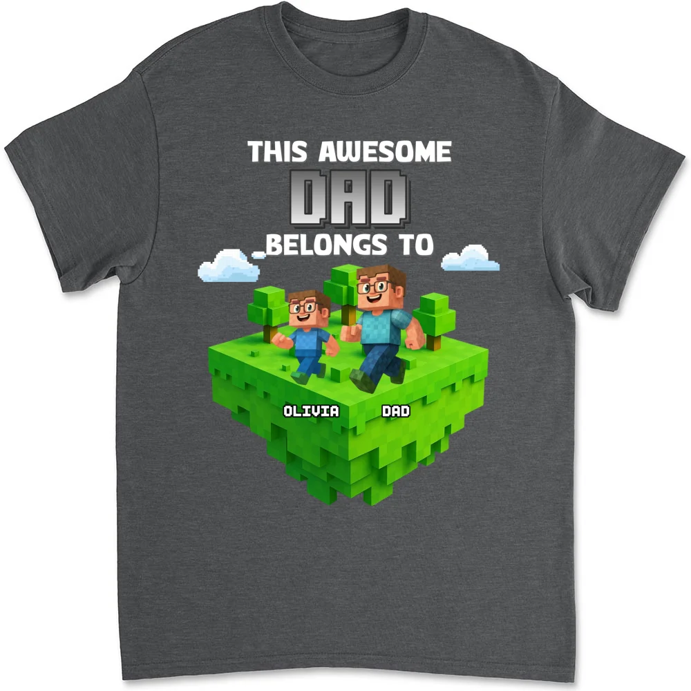 Block World Dad And Kids - Personalized Custom Shirt - Image 6