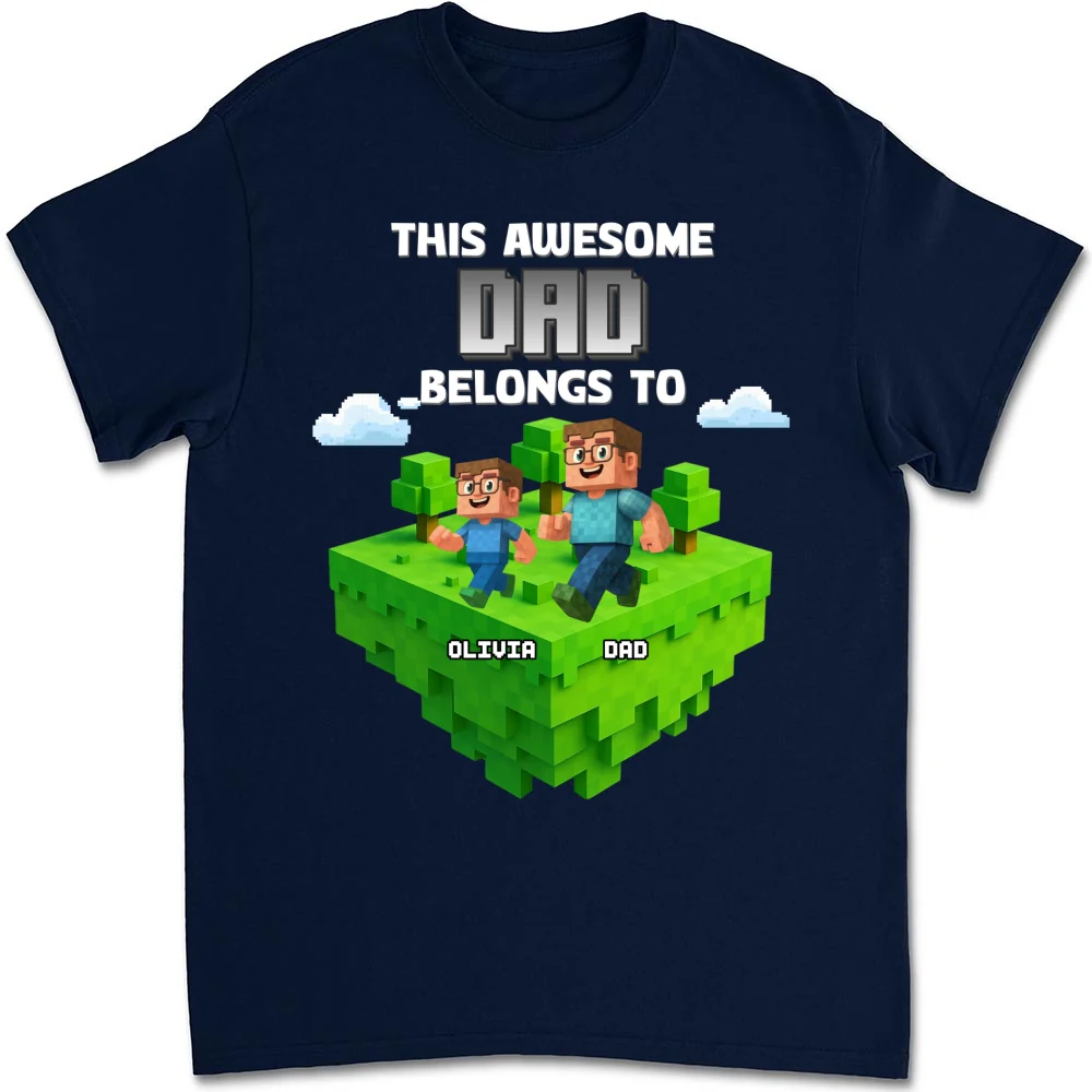 Block World Dad And Kids - Personalized Custom Shirt - Image 8