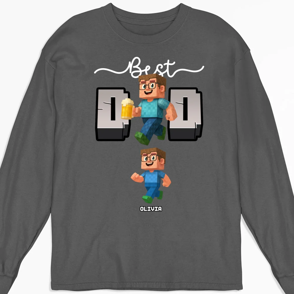 Blocky Dad Love - Personalized Custom Shirt - Image 11