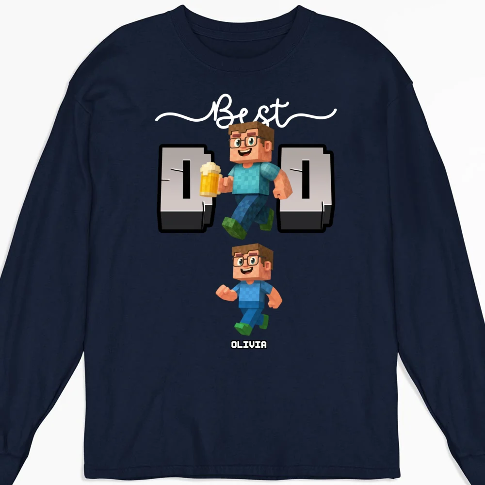 Blocky Dad Love - Personalized Custom Shirt - Image 12