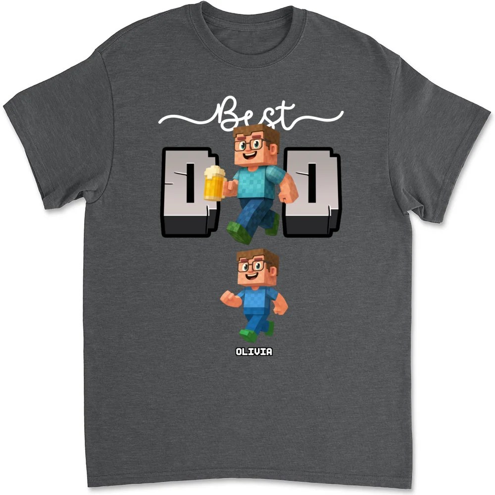 Blocky Dad Love - Personalized Custom Shirt - Image 7