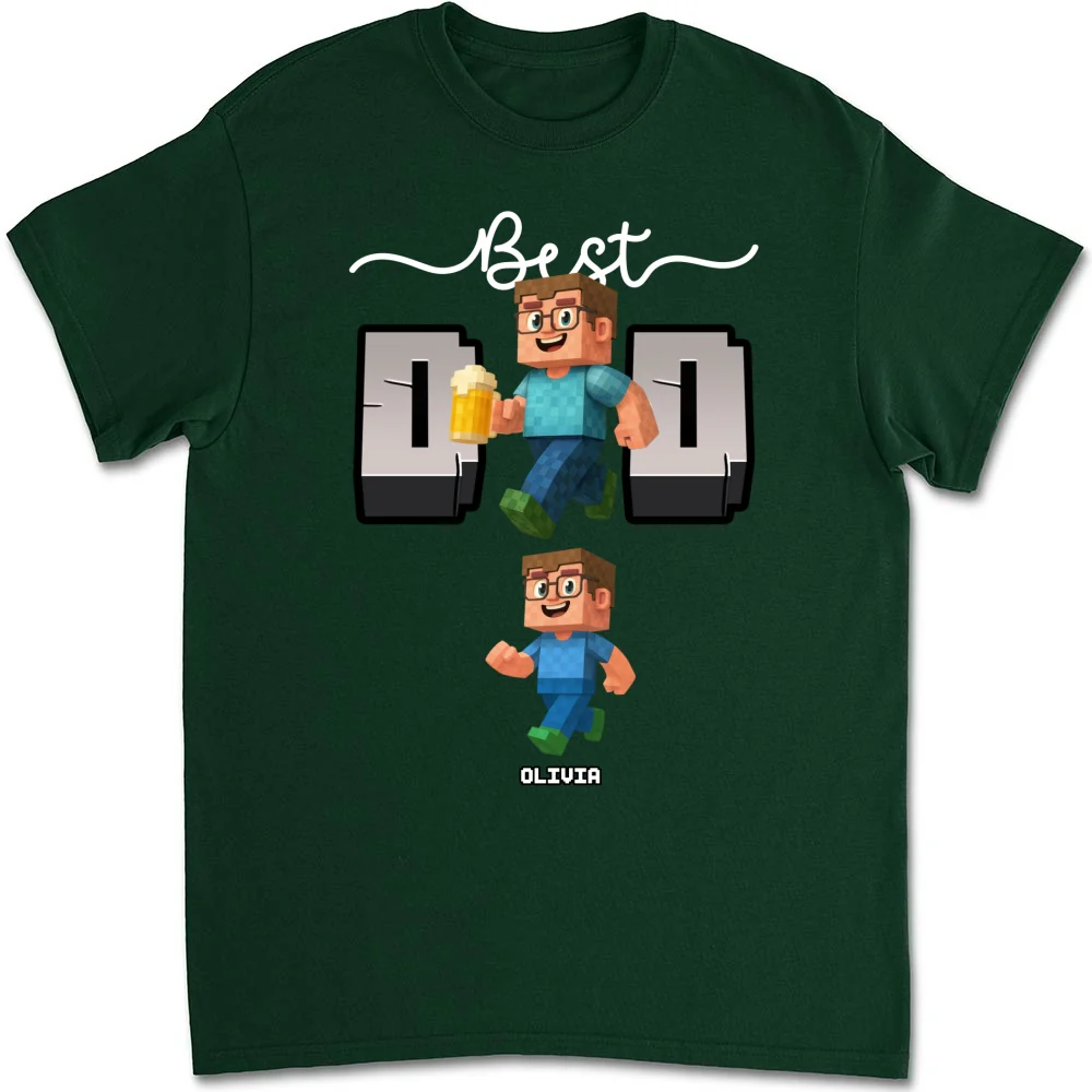 Blocky Dad Love - Personalized Custom Shirt - Image 8