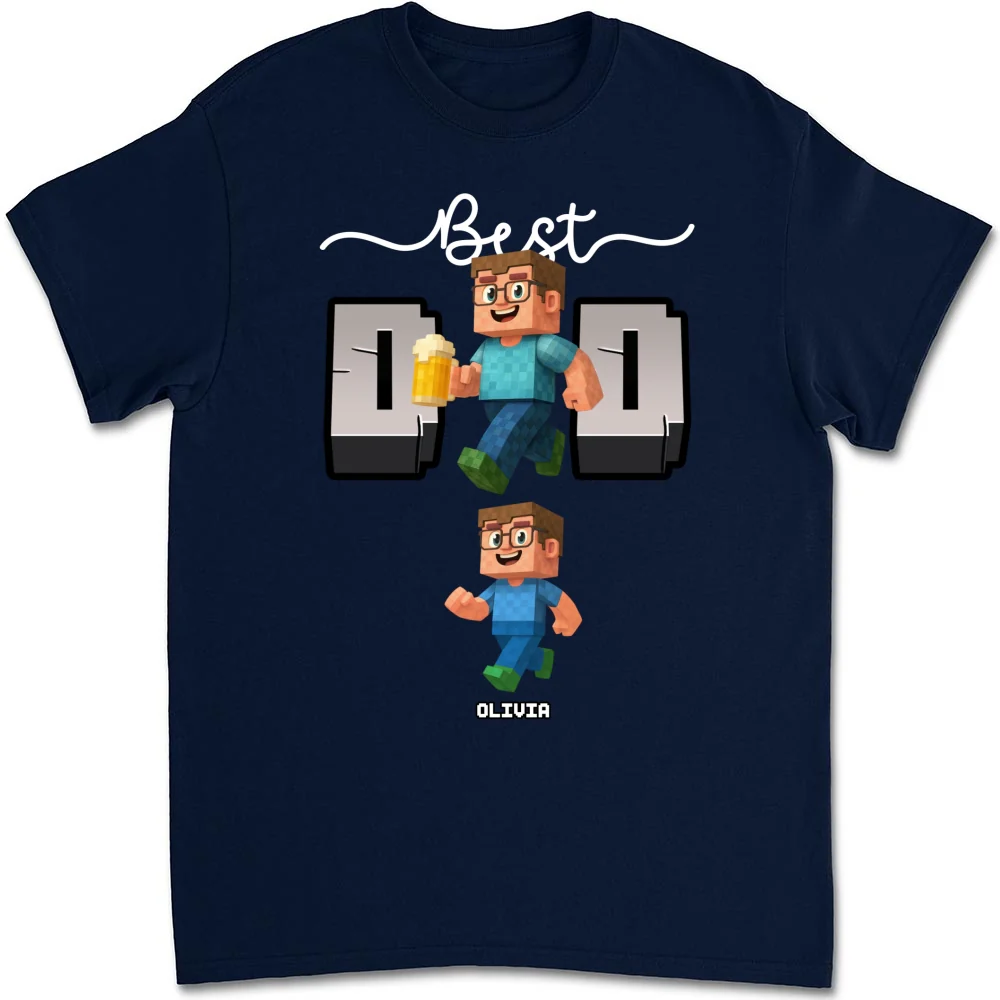 Blocky Dad Love - Personalized Custom Shirt - Image 9