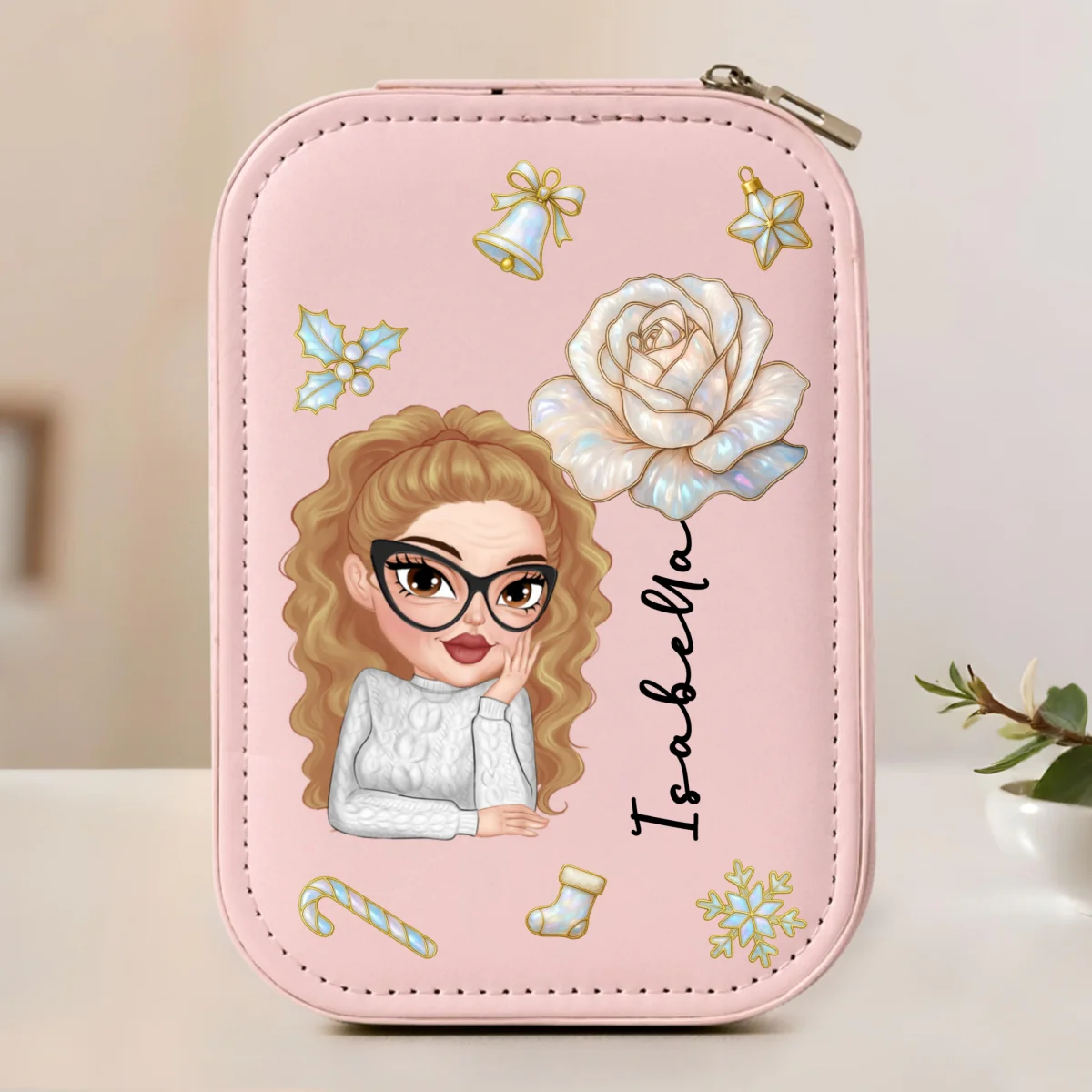 Bloom Heart - Personalized Custom Jewelry Box With LED Mirror - Image 8