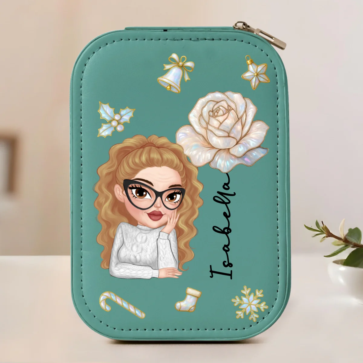 Bloom Heart - Personalized Custom Jewelry Box With LED Mirror - Image 9