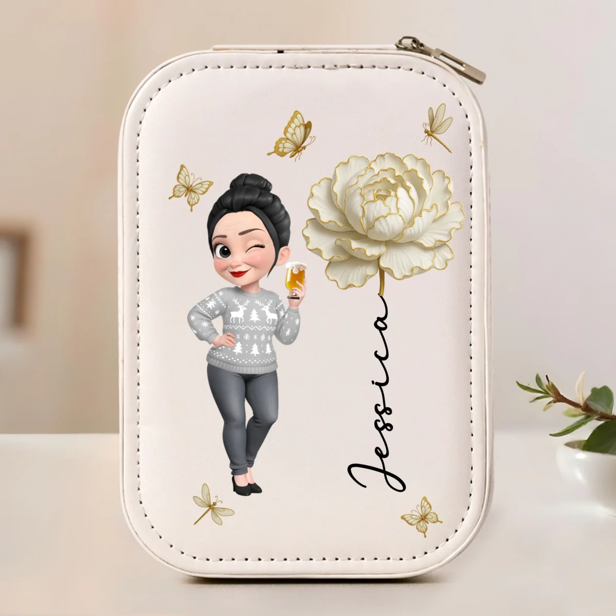 Bloom Within - Personalized Custom Jewelry Box With LED Mirror - Image 6