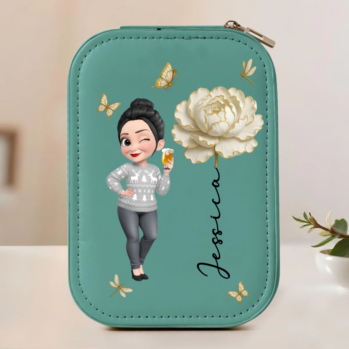 Bloom Within - Personalized Custom Jewelry Box With LED Mirror - Image 8