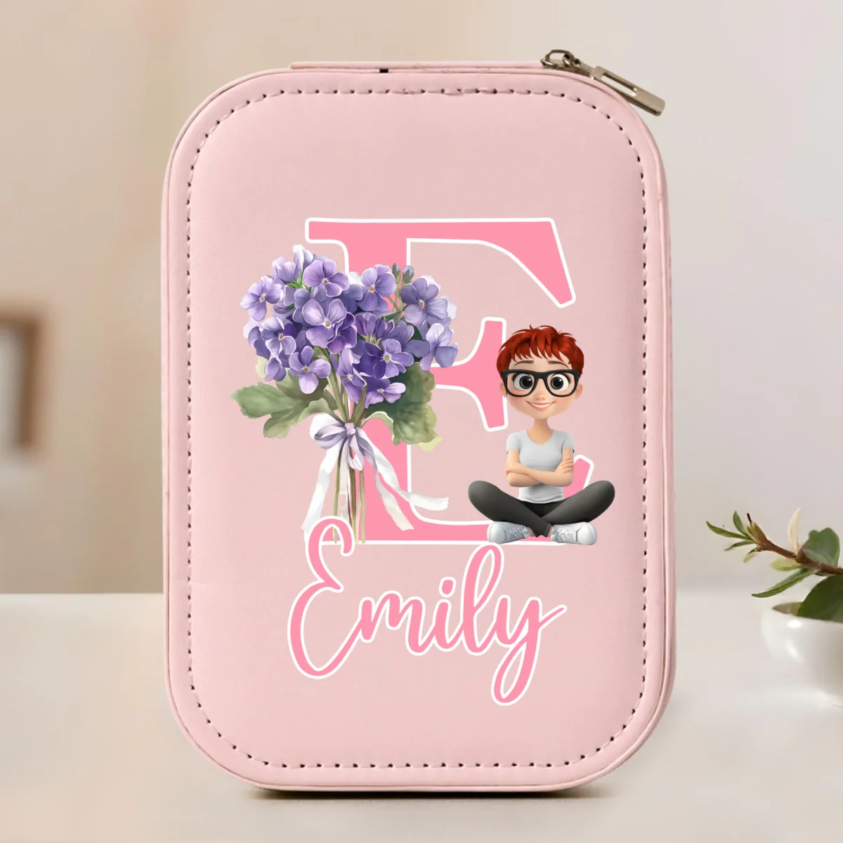Bloomed With Love - Personalized Custom Jewelry Box With LED Mirror - Image 7