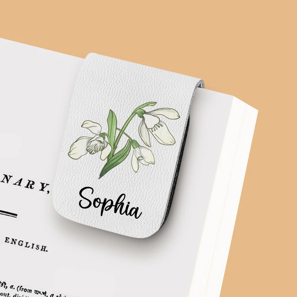 Blooming Flowers - Personalized Custom Leather Bookmark - Image 12
