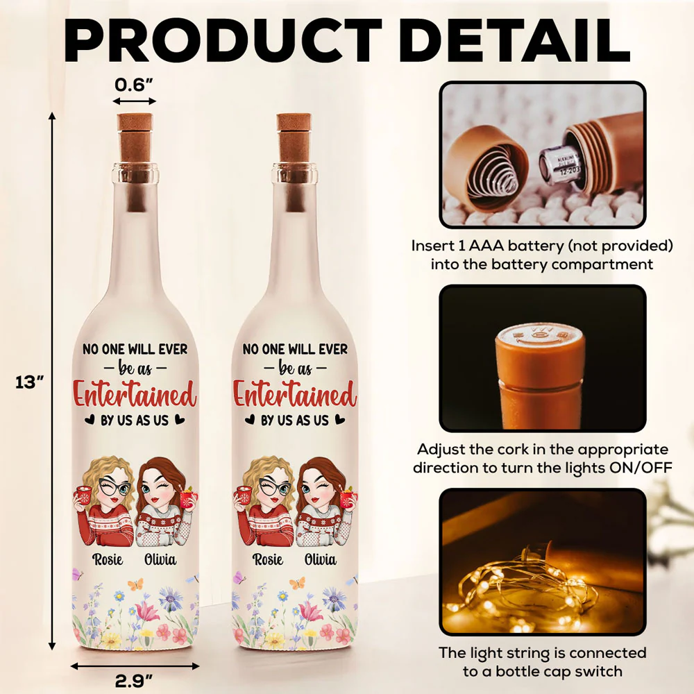 Blooming Friendship - Personalized Custom Bottle Lamp - Image 5