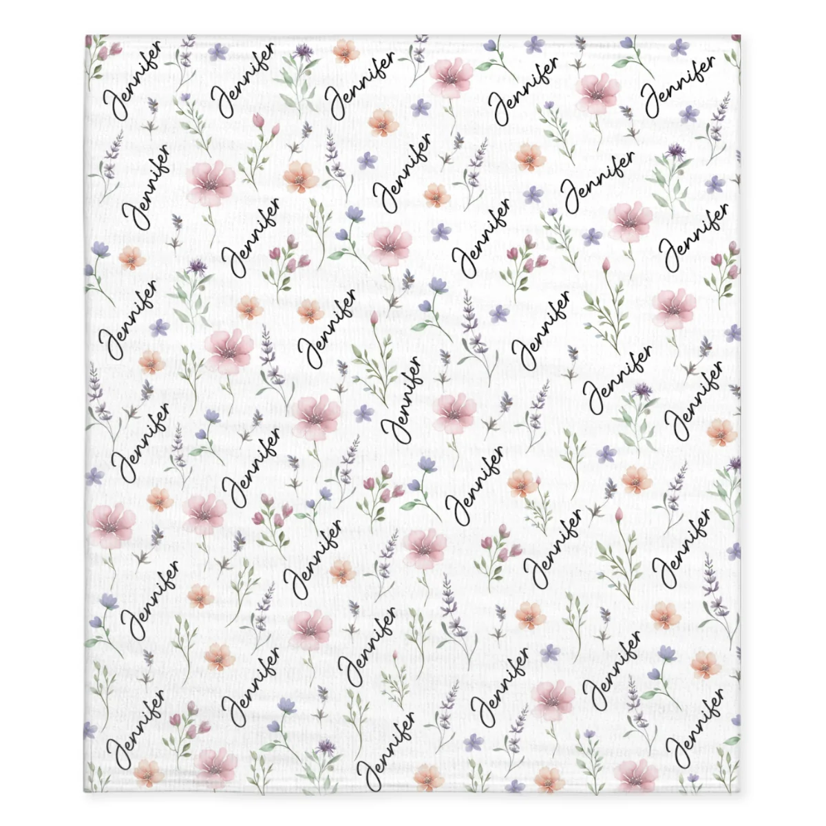 Blooming Name - Personalized Custom Fleece Blanket - Image 6