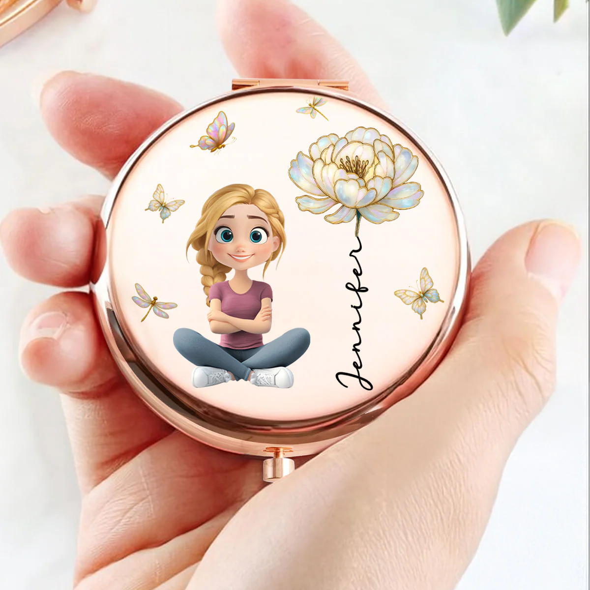 Blooming Soul - Personalized Custom Compact Mirror - Image 2