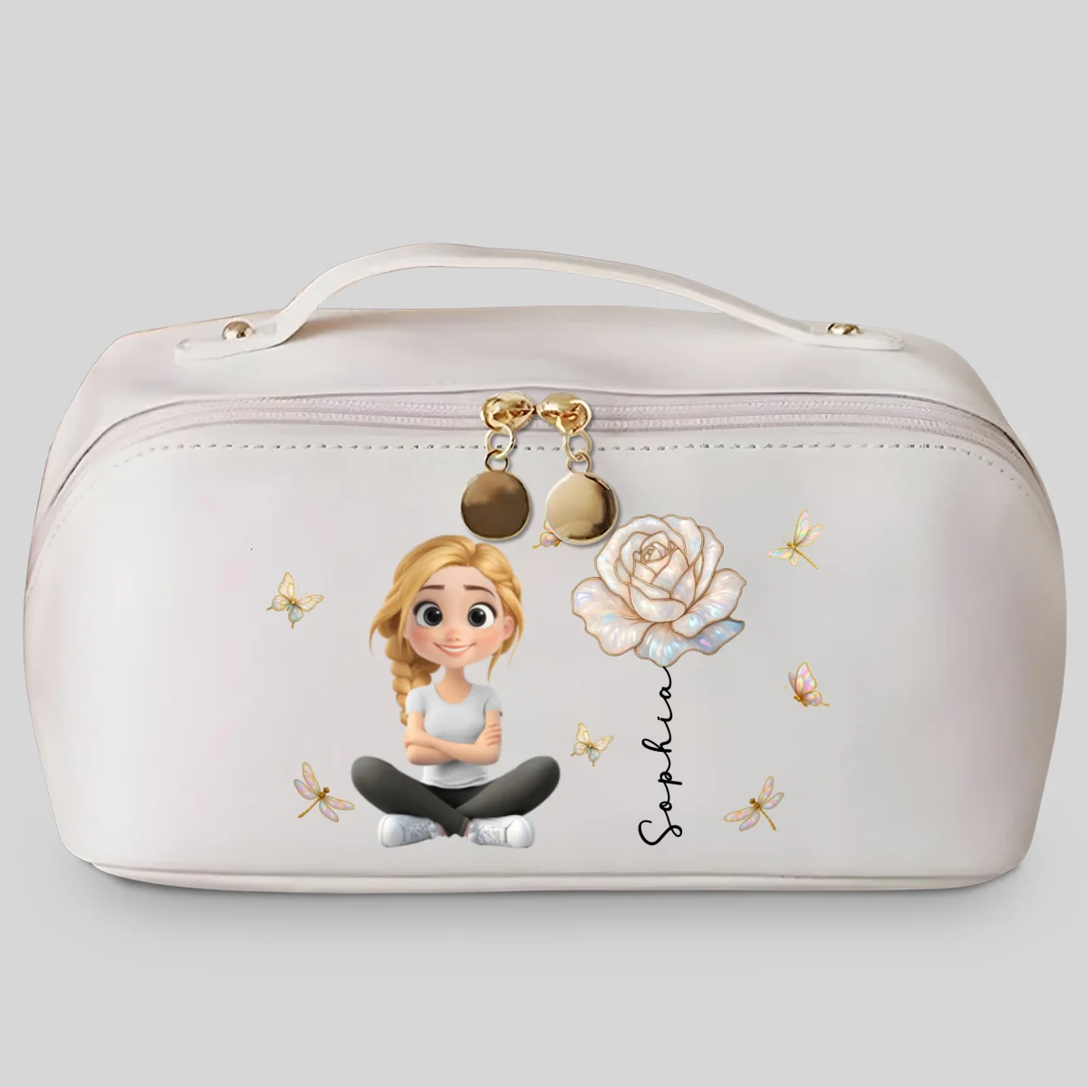 Blooming Soul - Personalized Custom Leather Makeup Bag - Image 6