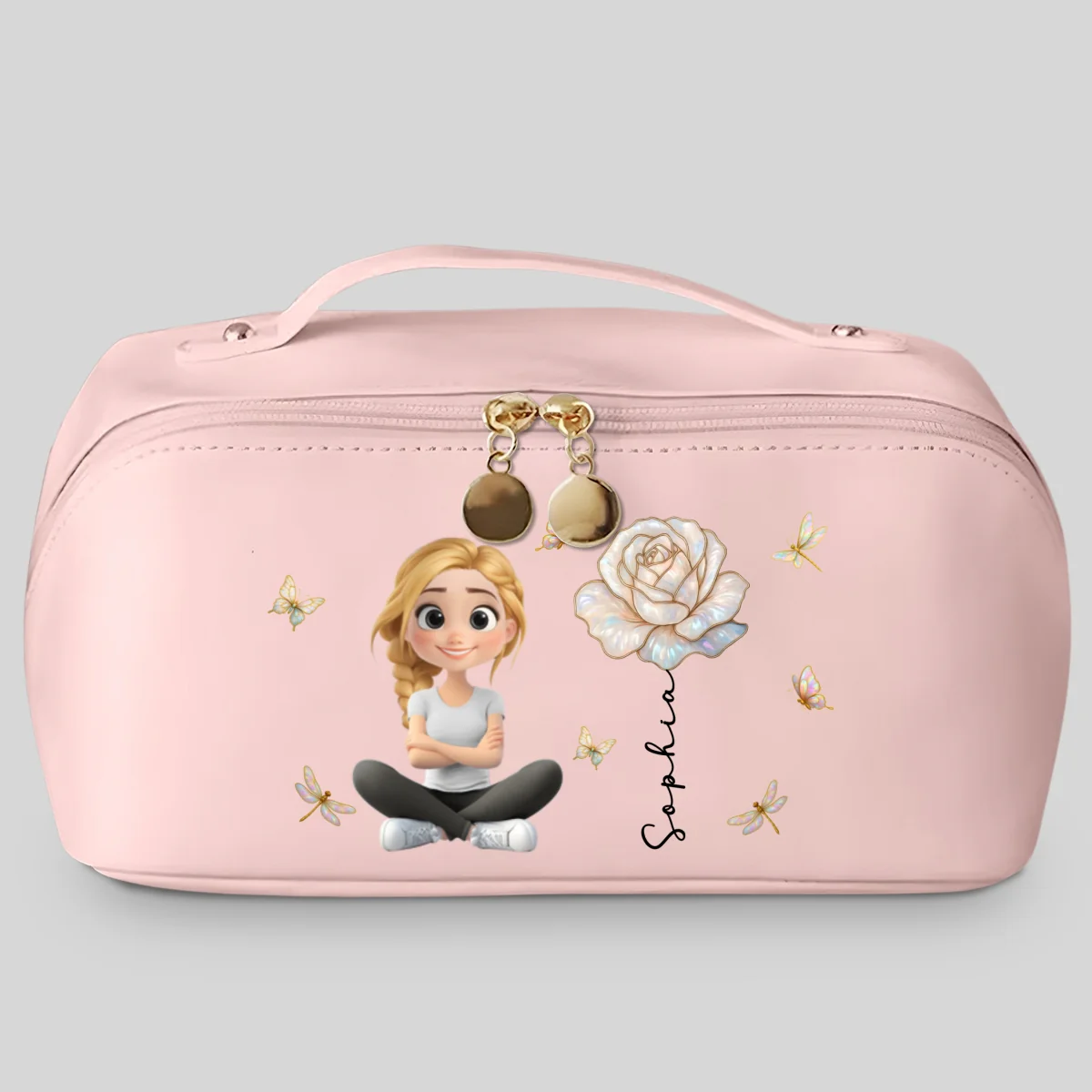 Blooming Soul - Personalized Custom Leather Makeup Bag - Image 7