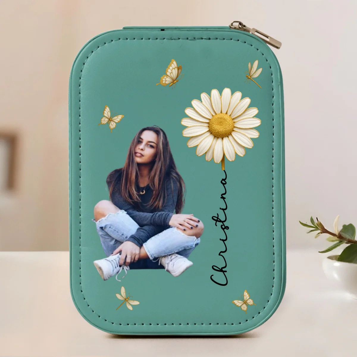 Blooming Soul With Photo - Personalized Custom Jewelry Box With LED Mirror - Image 10