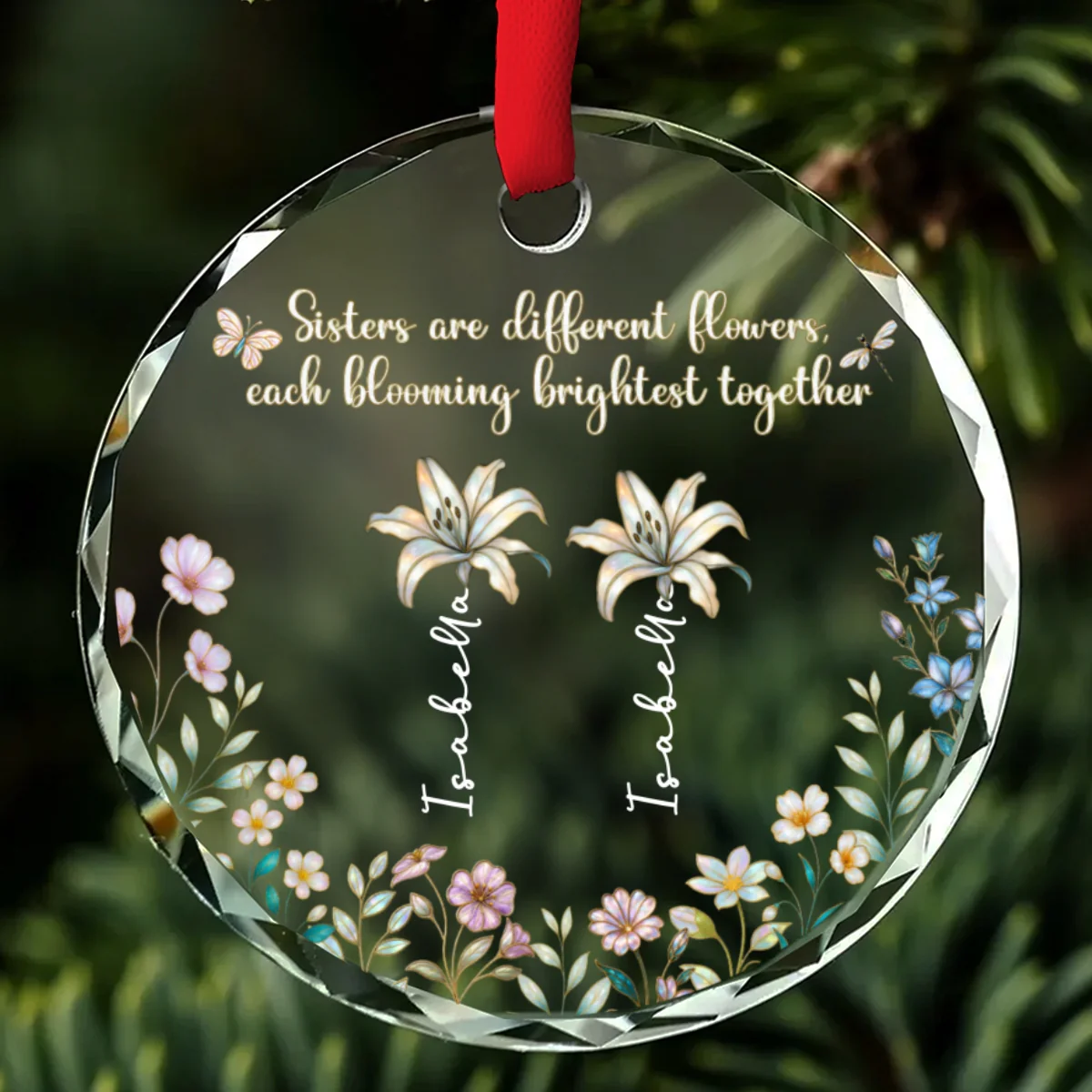 Blooming Together - Personalized Custom Glass Ornament - Image 6