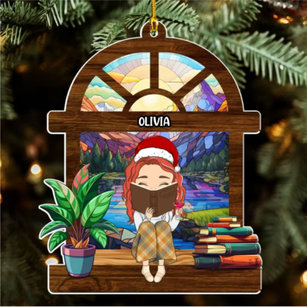 Book Lover - Personalized Custom Acrylic Ornament - Image 6