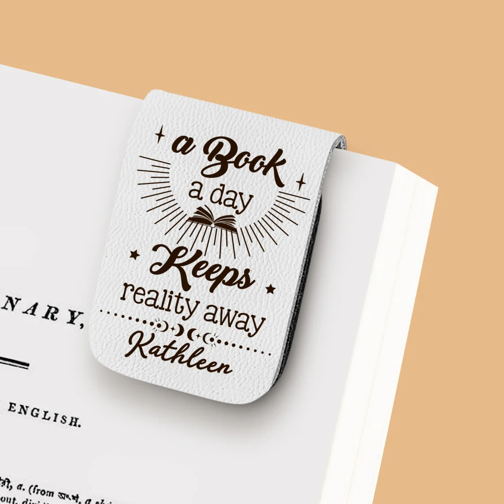 Book Lover - Personalized Custom Leather Bookmark - Image 10