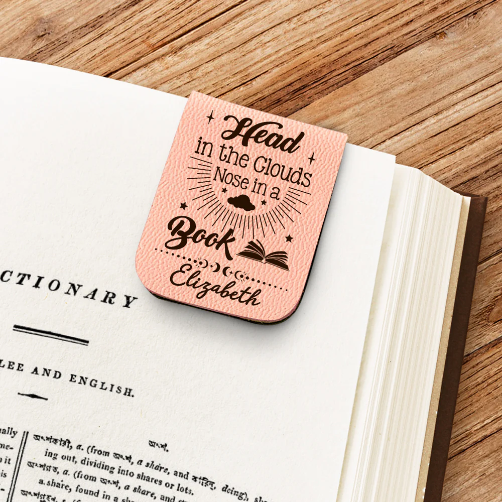Book Lover - Personalized Custom Leather Bookmark - Image 2