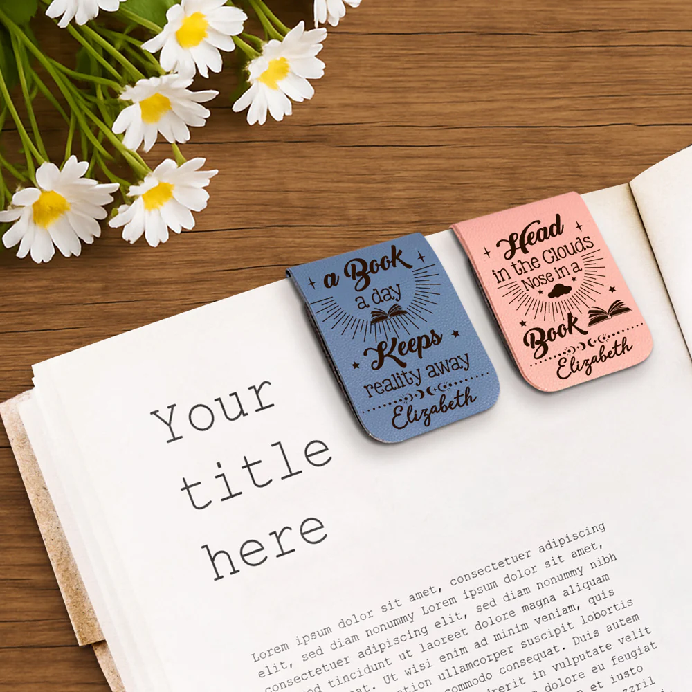 Book Lover - Personalized Custom Leather Bookmark - Image 3