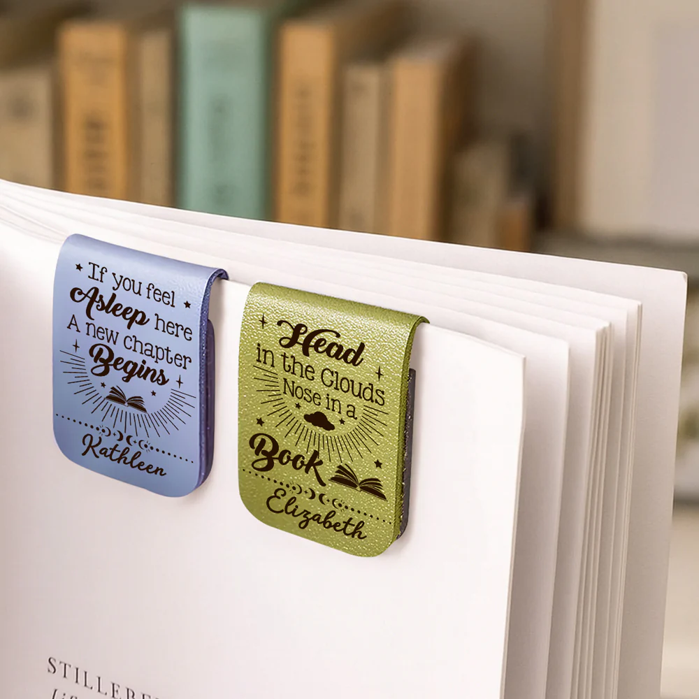 Book Lover - Personalized Custom Leather Bookmark - Image 4
