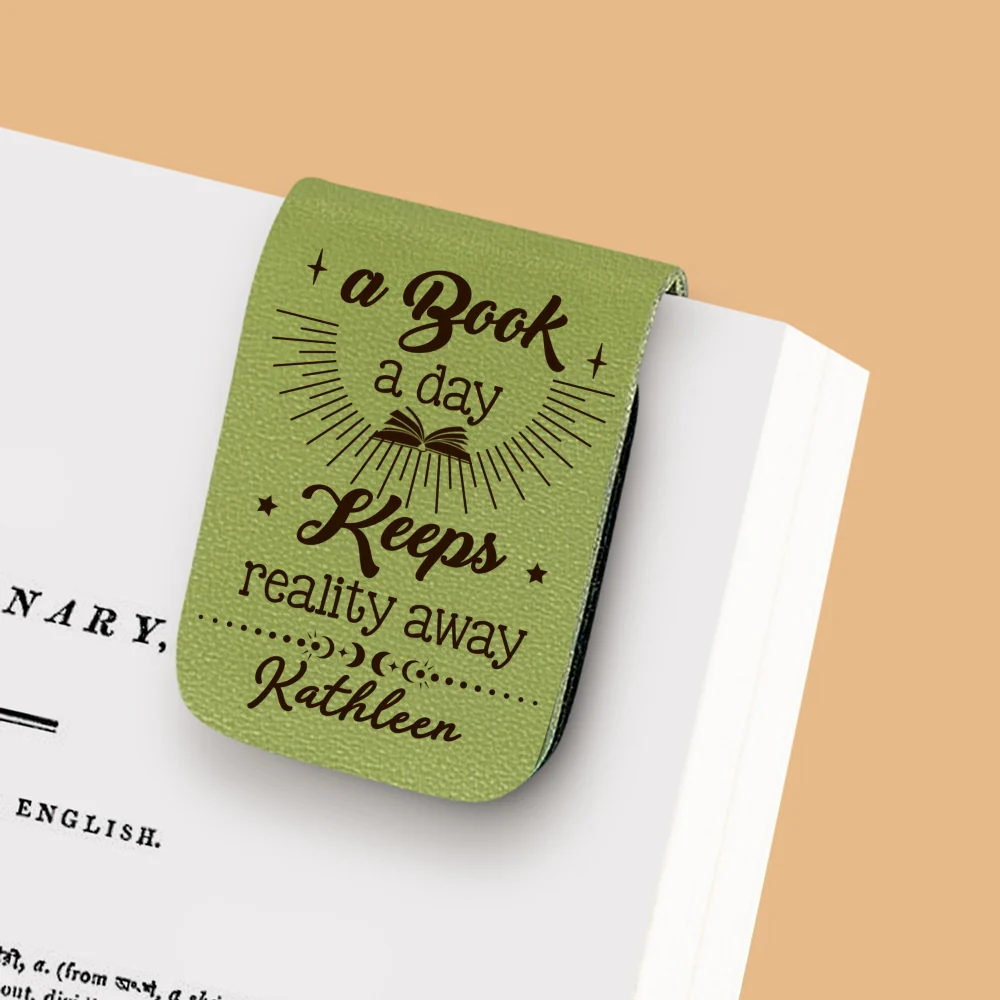 Book Lover - Personalized Custom Leather Bookmark - Image 8
