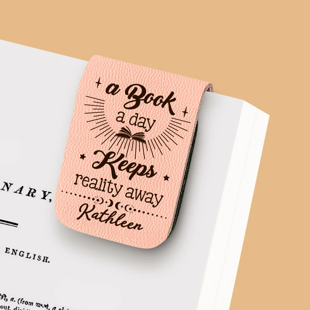 Book Lover - Personalized Custom Leather Bookmark - Image 9
