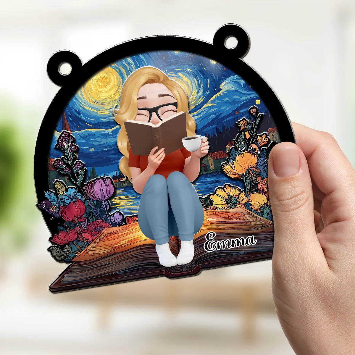 Book Lover - Personalized Custom Suncatcher - Image 2