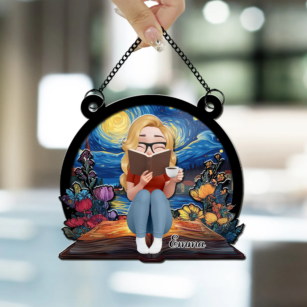 Book Lover - Personalized Custom Suncatcher - Image 3