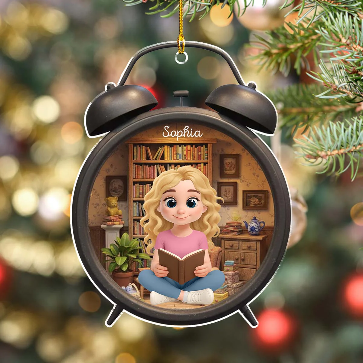 Book Lovers - Personalized Custom Acrylic Ornament - Image 4