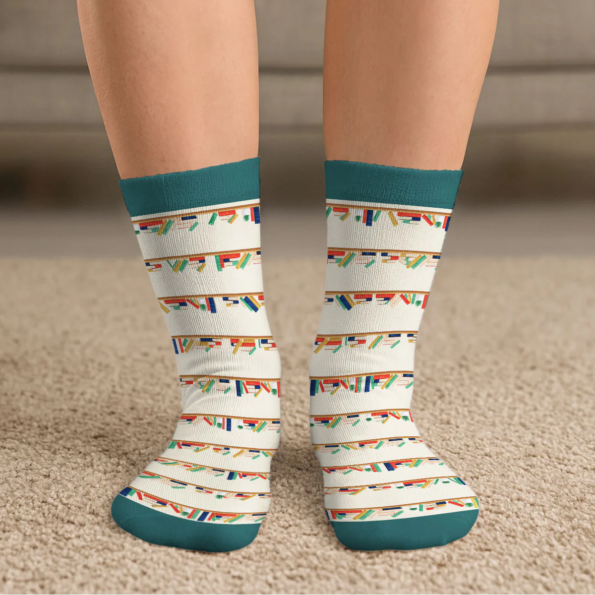 Bookaholic On The Road To Recovery - Personalized Custom Crew Socks - Image 5