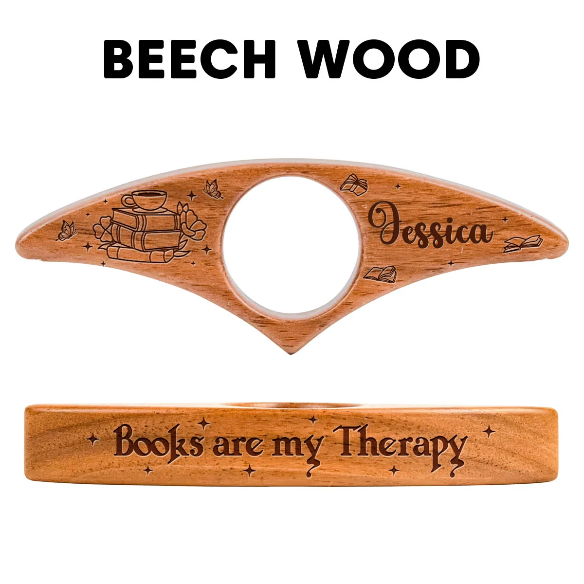 Books Are My Therapy - Personalized Custom Book Page Holder - Image 9