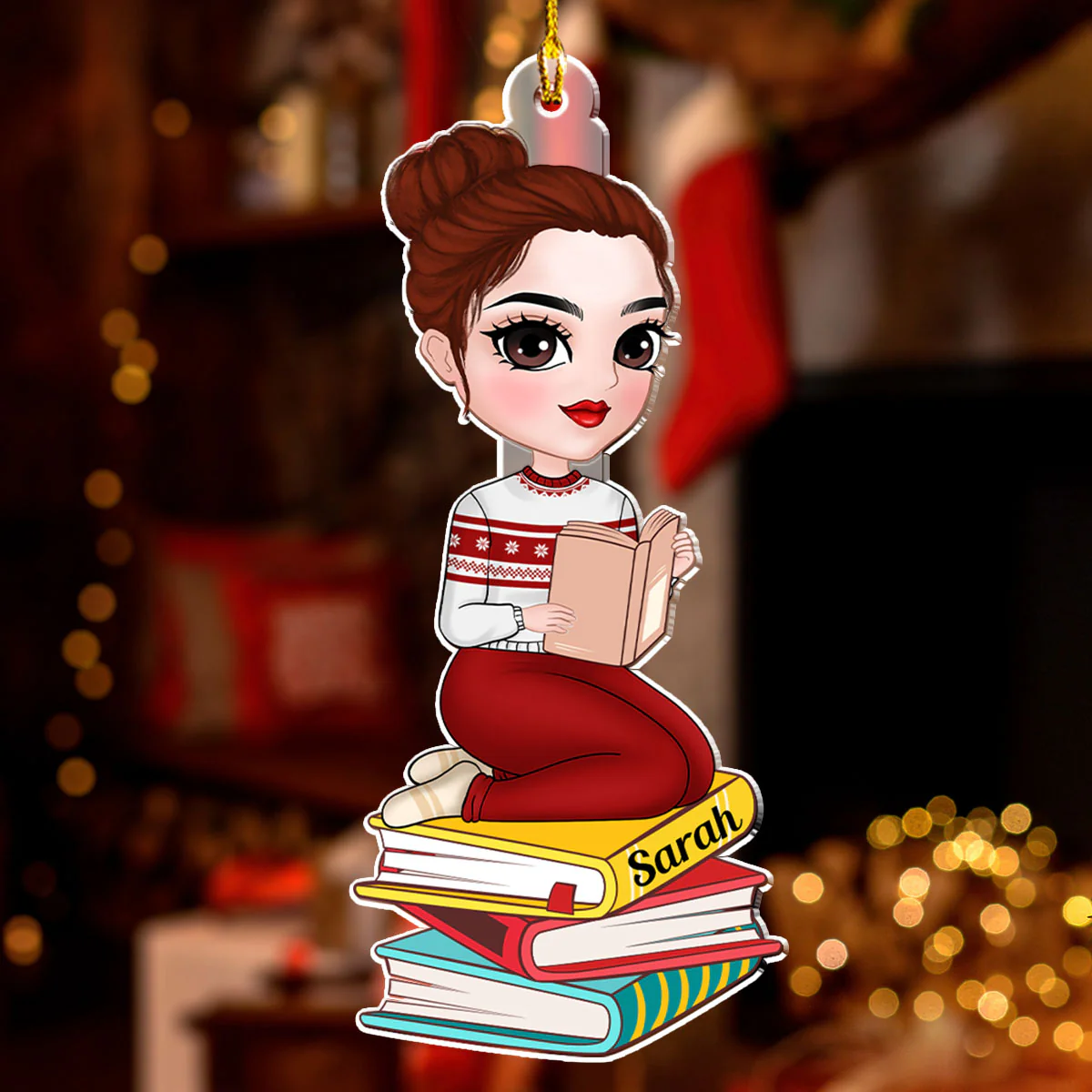 Books In Souls - Personalized Custom Acrylic Ornament - Image 2