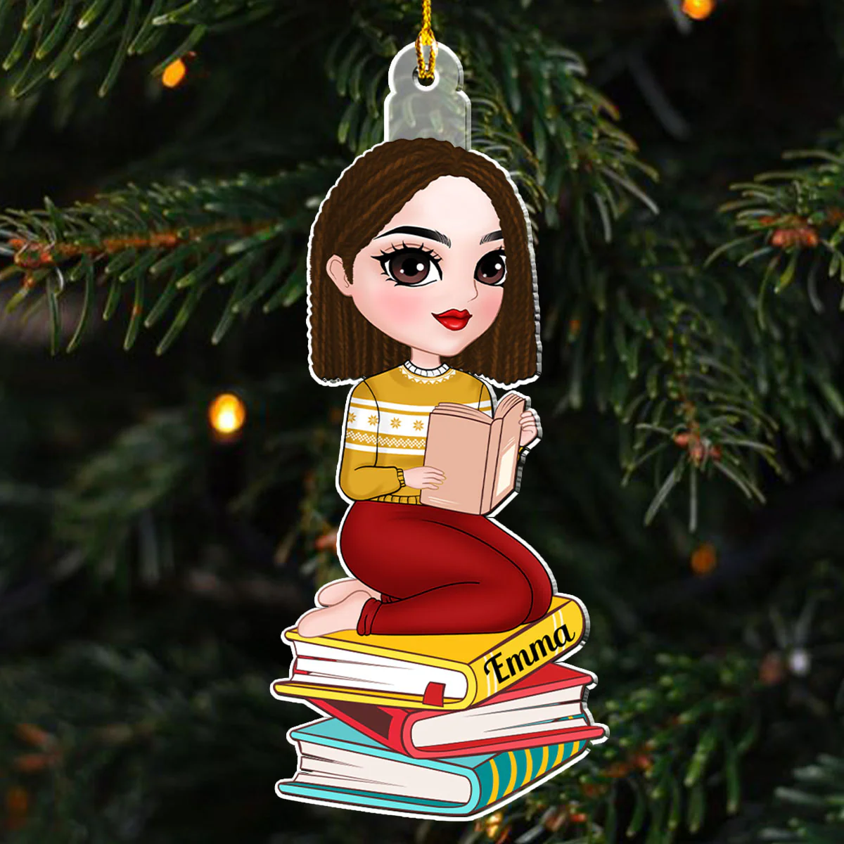 Books In Souls - Personalized Custom Acrylic Ornament - Image 4