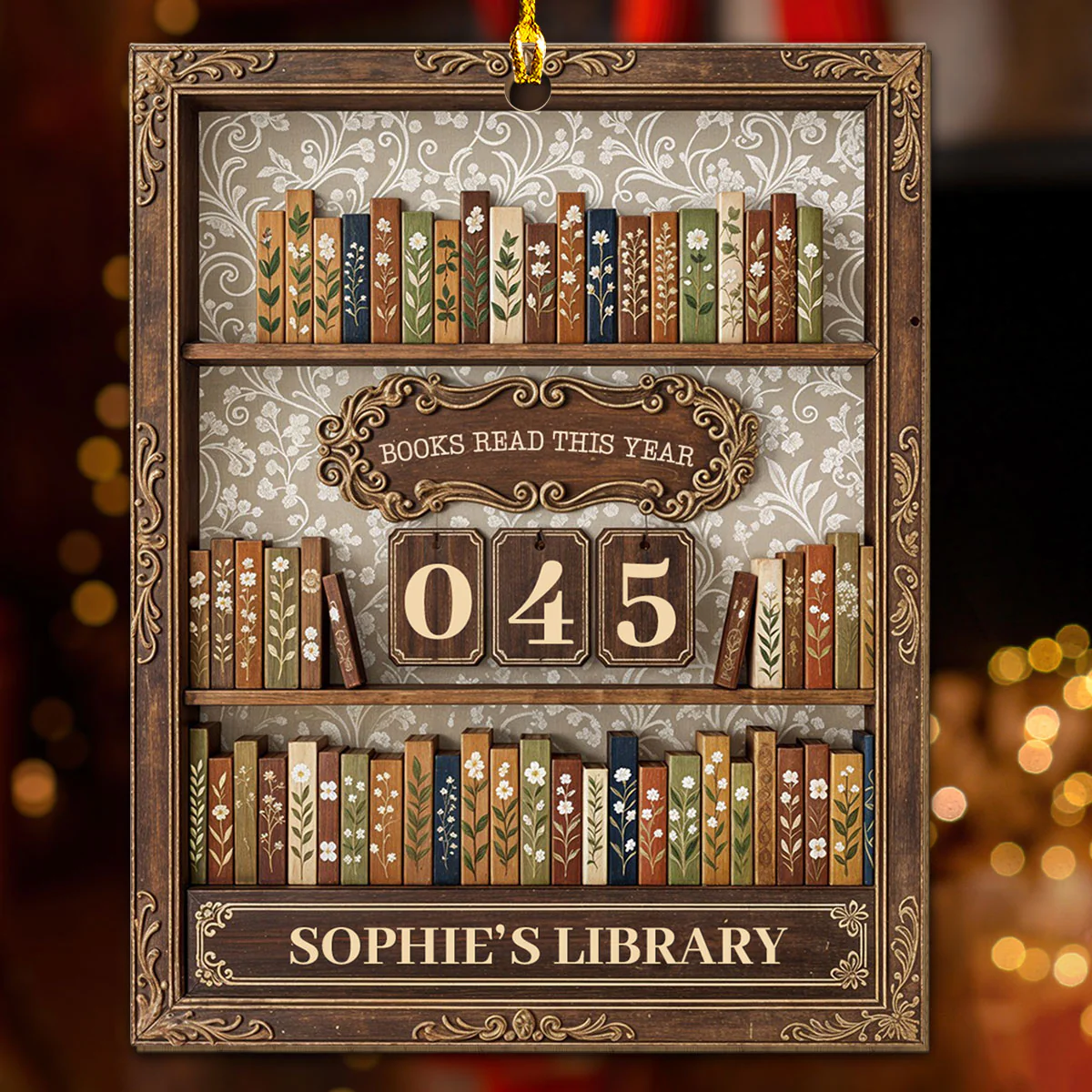 Books Make Moments Magical - Personalized Custom 3D Effect Wood Ornament - Image 2