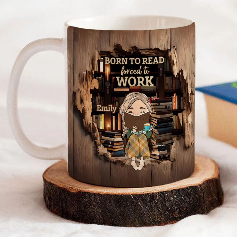 Born To Read - Personalized Custom Coffee Mug - Image 2