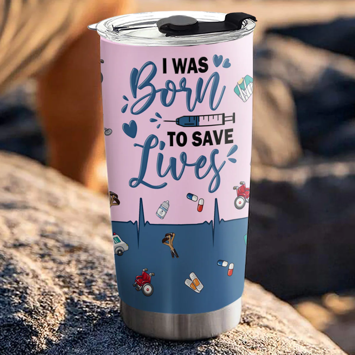 Born To Save Lives - Personalized Custom Tumbler - Image 3