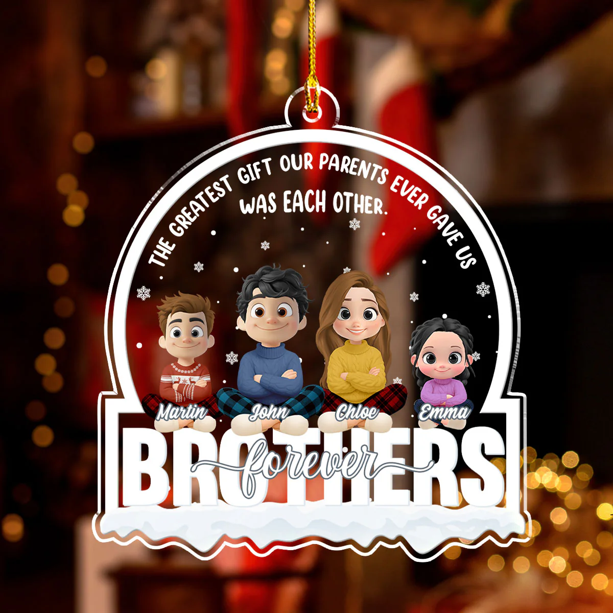 Born Together Blessed Forever - Personalized Custom Acrylic Ornament - Image 2