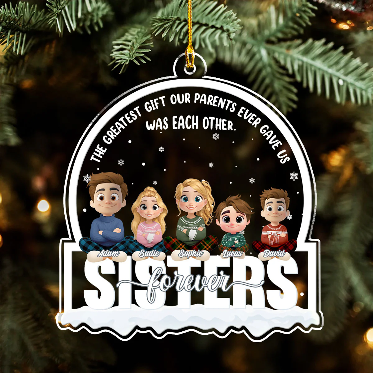 Born Together Blessed Forever - Personalized Custom Acrylic Ornament - Image 4