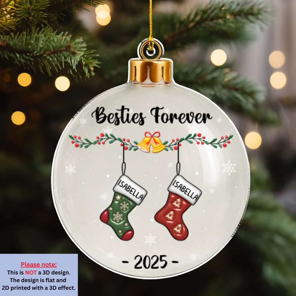 Born Together Grown Together - Personalized Custom 3D Effect Acrylic Ornament - Image 6