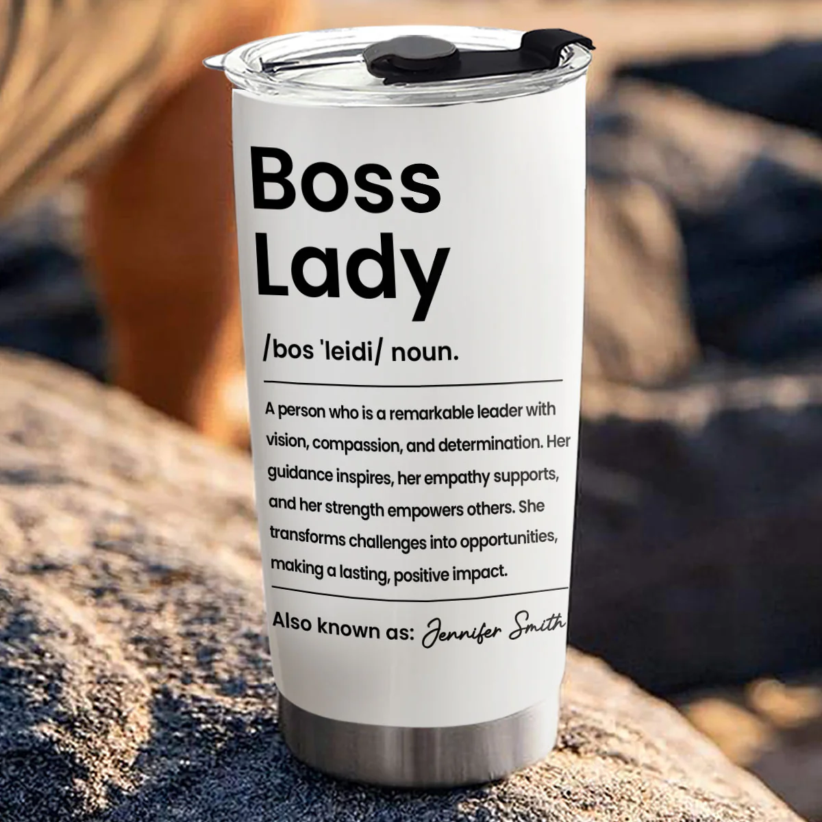 Boss Lady 2 - Personalized Custom Tumbler - Image 3
