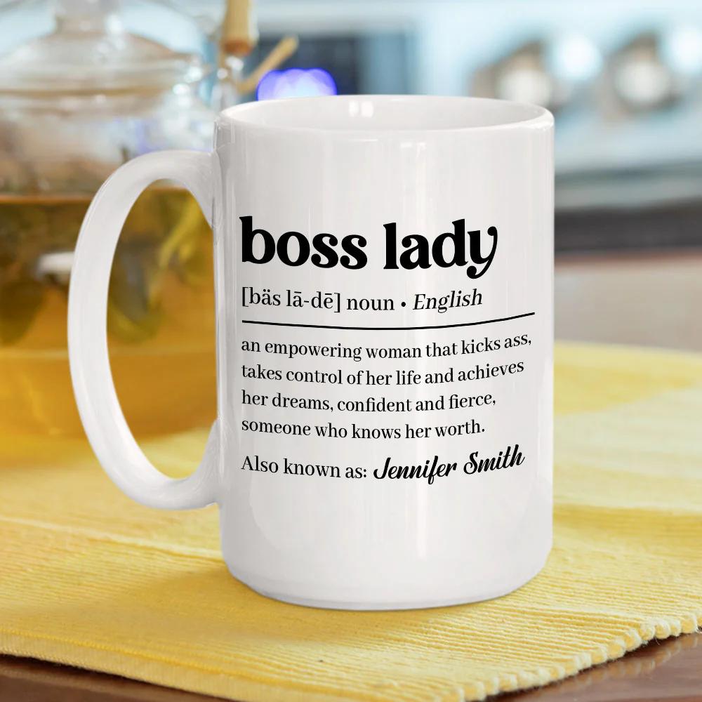 Boss Lady Cool - Personalized Custom Coffee Mug - Image 3