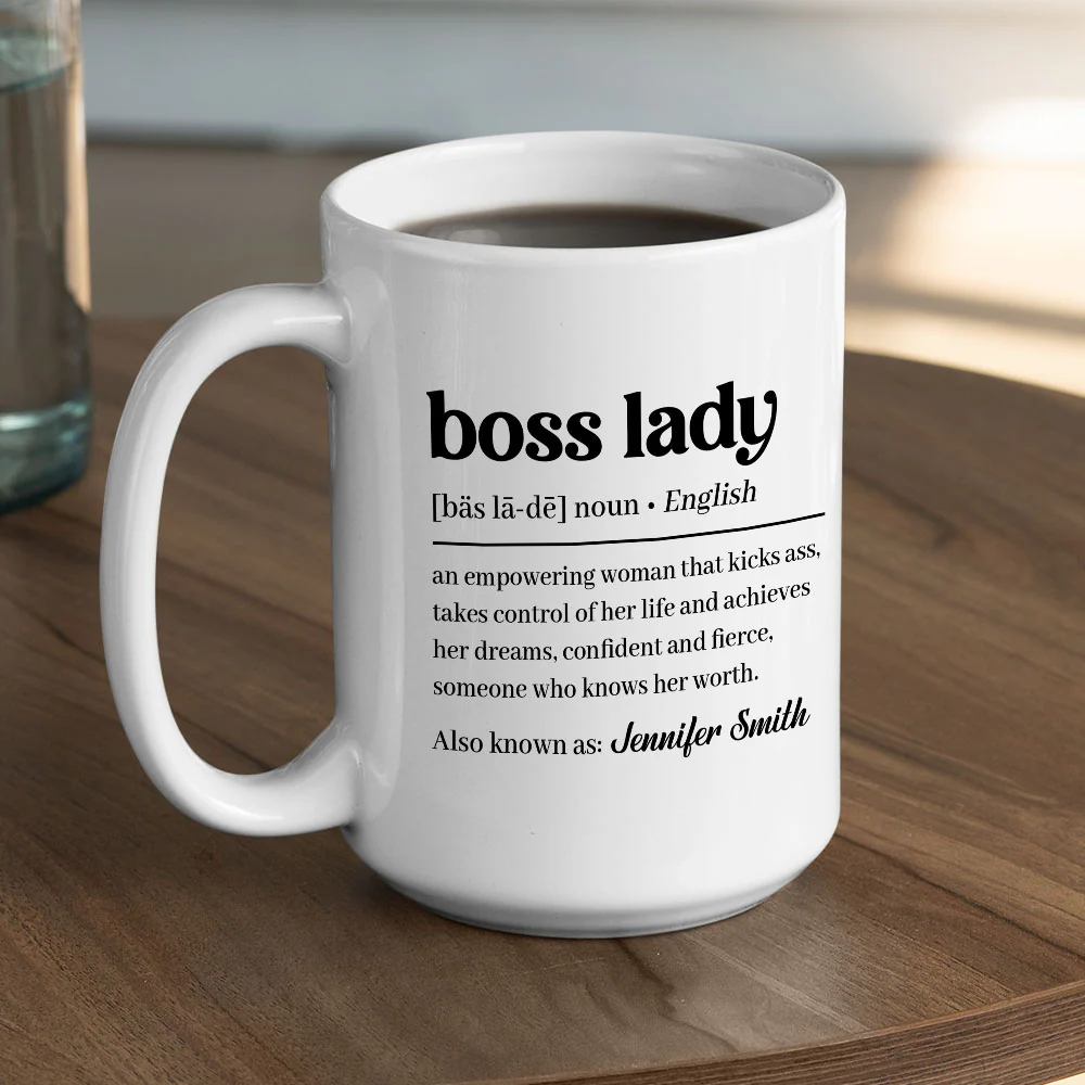 Boss Lady Cool - Personalized Custom Coffee Mug - Image 4