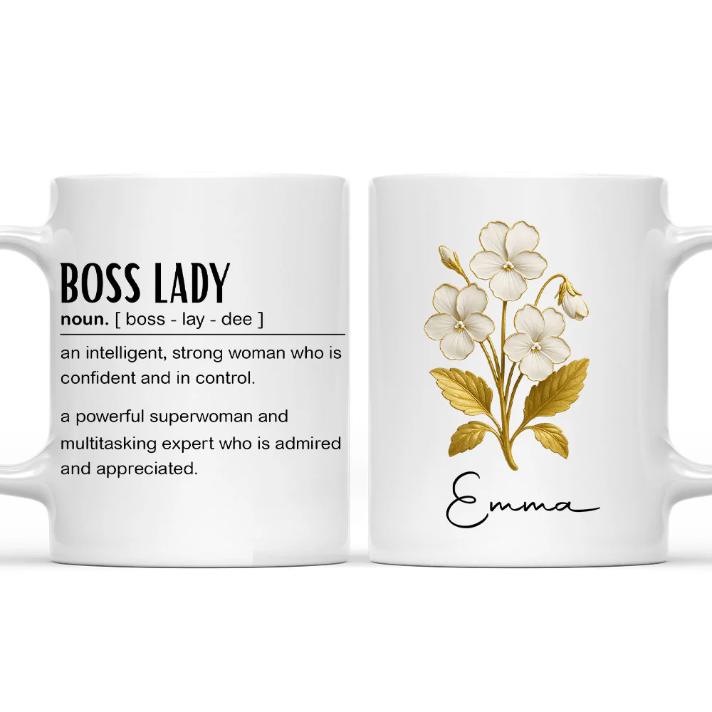 Boss Lady Definition - Personalized Custom Coffee Mug