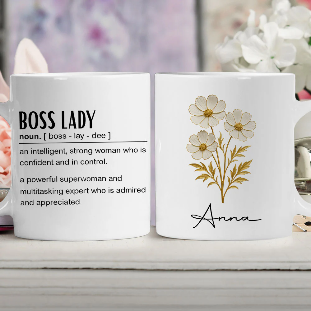 Boss Lady Definition - Personalized Custom Coffee Mug - Image 3